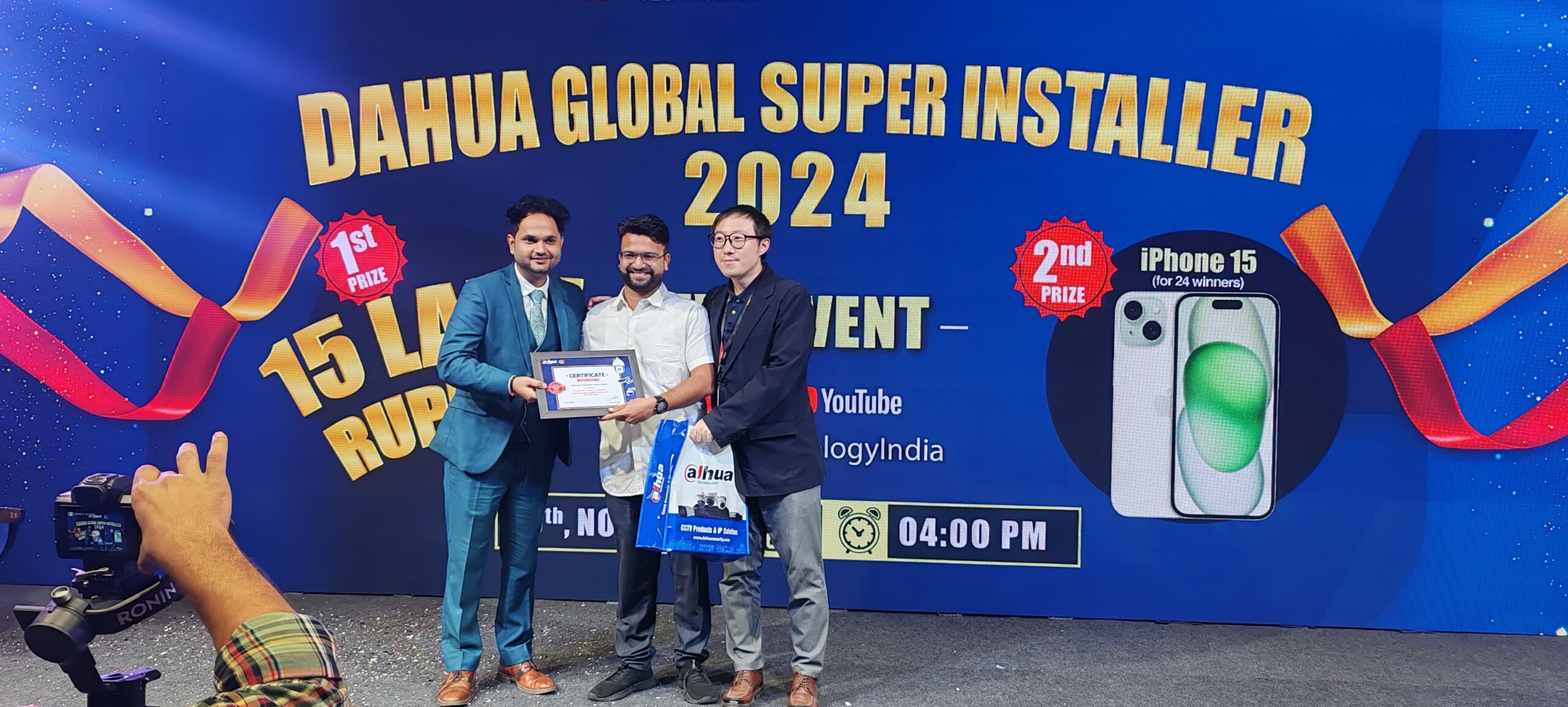 DAHUA SUPER INSTALLER CONTEST 2024 CERTIFICATE FROM ASHWINI SHUKLA JI